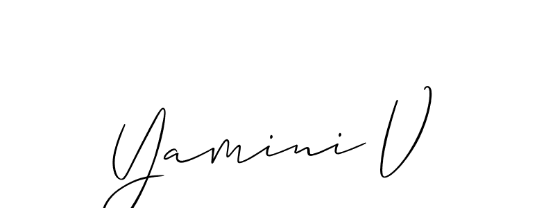 if you are searching for the best signature style for your name Yamini V. so please give up your signature search. here we have designed multiple signature styles  using Allison_Script. Yamini V signature style 2 images and pictures png