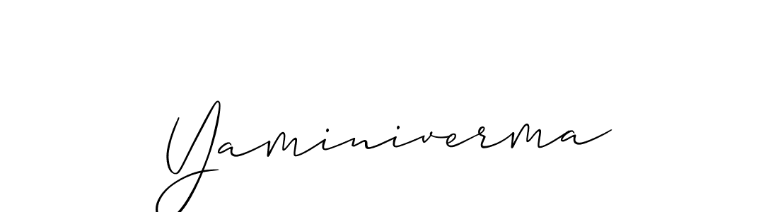 Make a short Yaminiverma signature style. Manage your documents anywhere anytime using Allison_Script. Create and add eSignatures, submit forms, share and send files easily. Yaminiverma signature style 2 images and pictures png