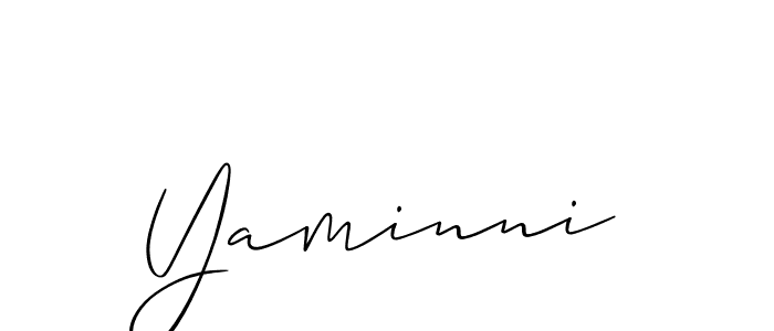 How to make Yaminni signature? Allison_Script is a professional autograph style. Create handwritten signature for Yaminni name. Yaminni signature style 2 images and pictures png