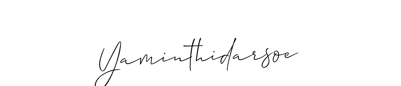 Use a signature maker to create a handwritten signature online. With this signature software, you can design (Allison_Script) your own signature for name Yaminthidarsoe. Yaminthidarsoe signature style 2 images and pictures png