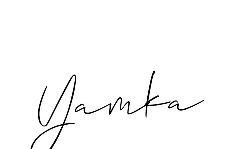 Use a signature maker to create a handwritten signature online. With this signature software, you can design (Allison_Script) your own signature for name Yamka. Yamka signature style 2 images and pictures png