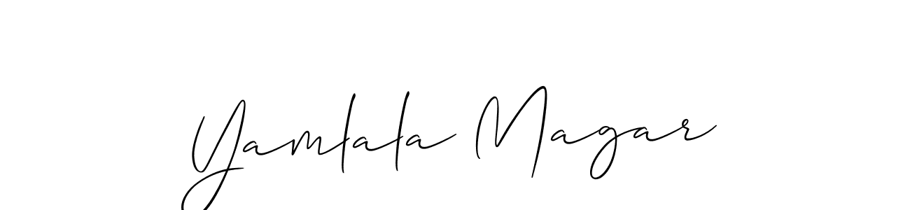 Similarly Allison_Script is the best handwritten signature design. Signature creator online .You can use it as an online autograph creator for name Yamlala Magar. Yamlala Magar signature style 2 images and pictures png
