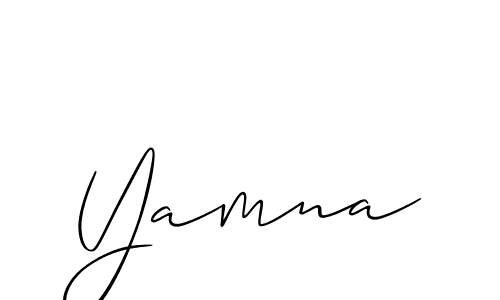 Use a signature maker to create a handwritten signature online. With this signature software, you can design (Allison_Script) your own signature for name Yamna. Yamna signature style 2 images and pictures png