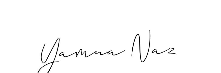 How to make Yamna Naz signature? Allison_Script is a professional autograph style. Create handwritten signature for Yamna Naz name. Yamna Naz signature style 2 images and pictures png