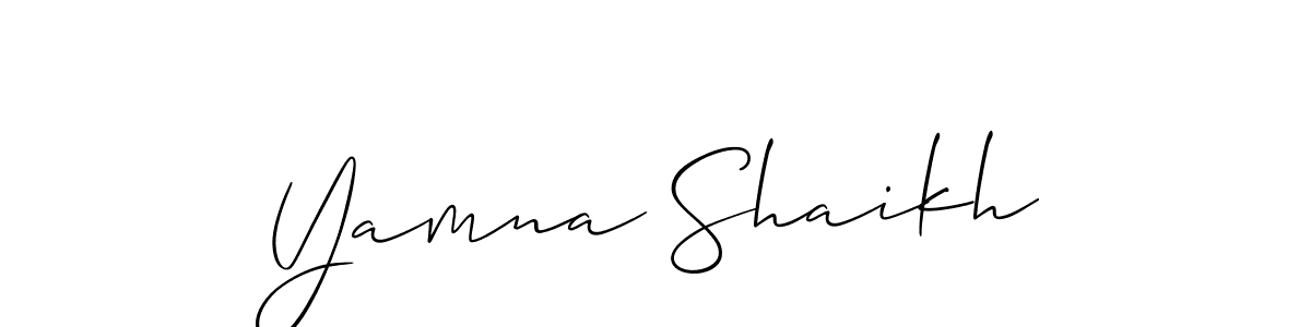 Allison_Script is a professional signature style that is perfect for those who want to add a touch of class to their signature. It is also a great choice for those who want to make their signature more unique. Get Yamna Shaikh name to fancy signature for free. Yamna Shaikh signature style 2 images and pictures png