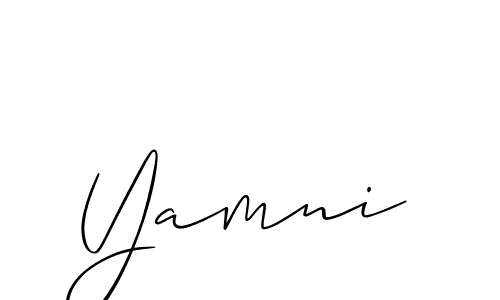 Make a beautiful signature design for name Yamni. With this signature (Allison_Script) style, you can create a handwritten signature for free. Yamni signature style 2 images and pictures png