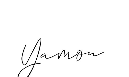 How to make Yamon signature? Allison_Script is a professional autograph style. Create handwritten signature for Yamon name. Yamon signature style 2 images and pictures png