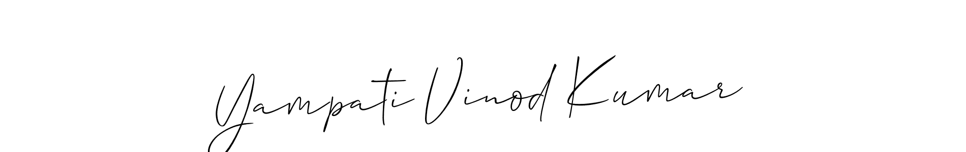 The best way (Allison_Script) to make a short signature is to pick only two or three words in your name. The name Yampati Vinod Kumar include a total of six letters. For converting this name. Yampati Vinod Kumar signature style 2 images and pictures png