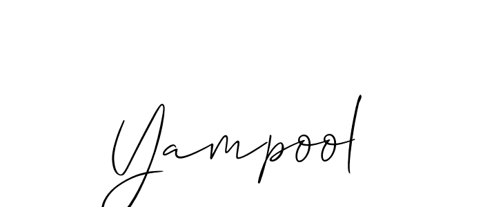 Similarly Allison_Script is the best handwritten signature design. Signature creator online .You can use it as an online autograph creator for name Yampool. Yampool signature style 2 images and pictures png