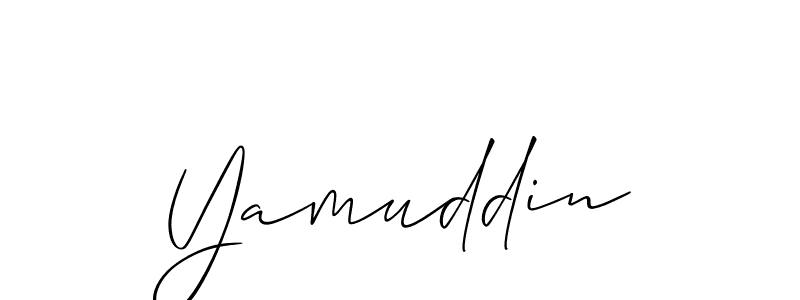 Yamuddin stylish signature style. Best Handwritten Sign (Allison_Script) for my name. Handwritten Signature Collection Ideas for my name Yamuddin. Yamuddin signature style 2 images and pictures png