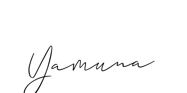 Make a beautiful signature design for name Yamuna. With this signature (Allison_Script) style, you can create a handwritten signature for free. Yamuna signature style 2 images and pictures png