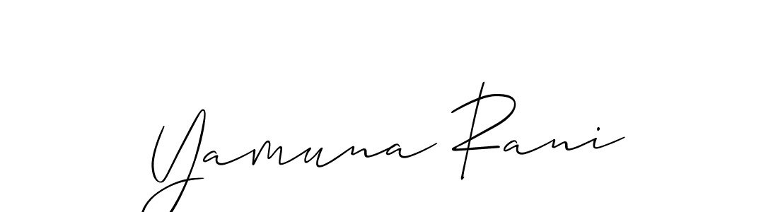 You should practise on your own different ways (Allison_Script) to write your name (Yamuna Rani) in signature. don't let someone else do it for you. Yamuna Rani signature style 2 images and pictures png