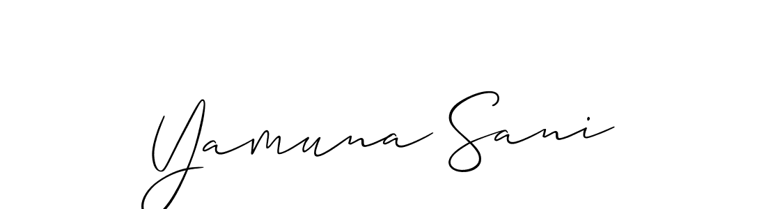 The best way (Allison_Script) to make a short signature is to pick only two or three words in your name. The name Yamuna Sani include a total of six letters. For converting this name. Yamuna Sani signature style 2 images and pictures png