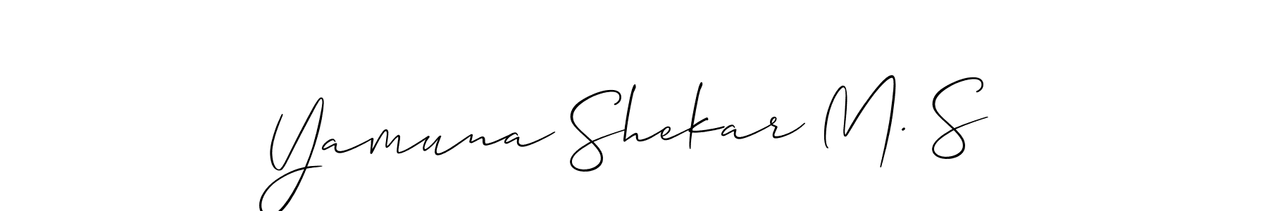 It looks lik you need a new signature style for name Yamuna Shekar M. S. Design unique handwritten (Allison_Script) signature with our free signature maker in just a few clicks. Yamuna Shekar M. S signature style 2 images and pictures png