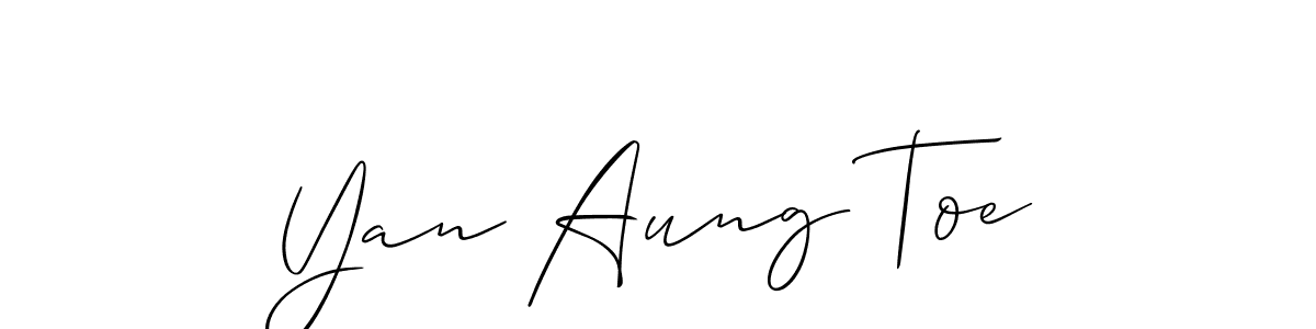 This is the best signature style for the Yan Aung Toe name. Also you like these signature font (Allison_Script). Mix name signature. Yan Aung Toe signature style 2 images and pictures png