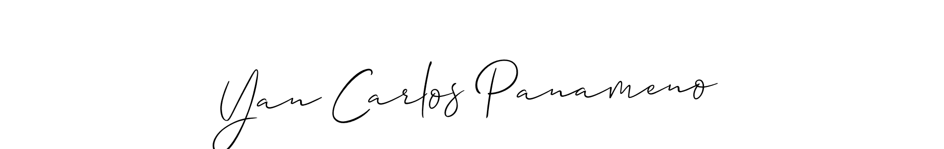 Make a beautiful signature design for name Yan Carlos Panameno. With this signature (Allison_Script) style, you can create a handwritten signature for free. Yan Carlos Panameno signature style 2 images and pictures png