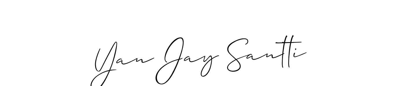 Check out images of Autograph of Yan Jay Santti name. Actor Yan Jay Santti Signature Style. Allison_Script is a professional sign style online. Yan Jay Santti signature style 2 images and pictures png
