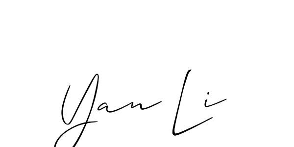 The best way (Allison_Script) to make a short signature is to pick only two or three words in your name. The name Yan Li include a total of six letters. For converting this name. Yan Li signature style 2 images and pictures png