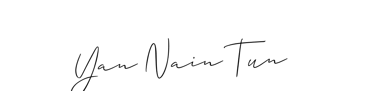 This is the best signature style for the Yan Nain Tun name. Also you like these signature font (Allison_Script). Mix name signature. Yan Nain Tun signature style 2 images and pictures png