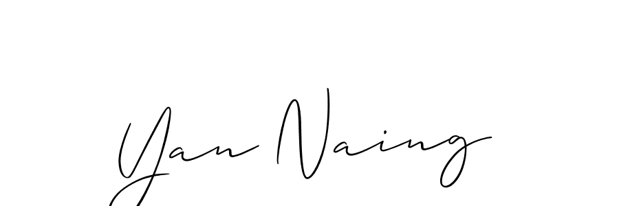 Create a beautiful signature design for name Yan Naing. With this signature (Allison_Script) fonts, you can make a handwritten signature for free. Yan Naing signature style 2 images and pictures png