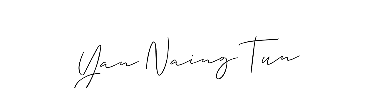 Make a short Yan Naing Tun signature style. Manage your documents anywhere anytime using Allison_Script. Create and add eSignatures, submit forms, share and send files easily. Yan Naing Tun signature style 2 images and pictures png