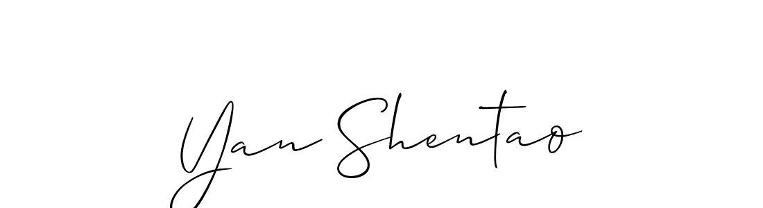 The best way (Allison_Script) to make a short signature is to pick only two or three words in your name. The name Yan Shentao include a total of six letters. For converting this name. Yan Shentao signature style 2 images and pictures png