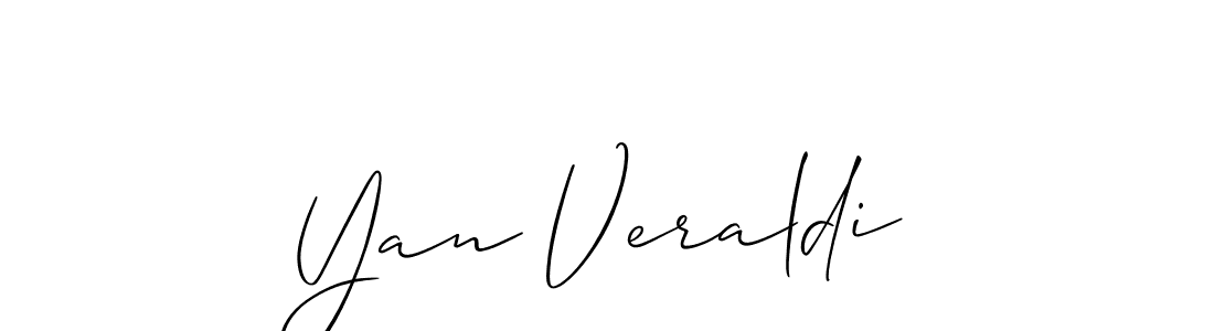 Make a short Yan Veraldi signature style. Manage your documents anywhere anytime using Allison_Script. Create and add eSignatures, submit forms, share and send files easily. Yan Veraldi signature style 2 images and pictures png