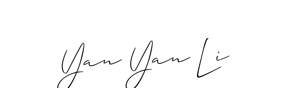 It looks lik you need a new signature style for name Yan Yan Li. Design unique handwritten (Allison_Script) signature with our free signature maker in just a few clicks. Yan Yan Li signature style 2 images and pictures png