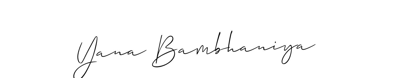 Yana Bambhaniya stylish signature style. Best Handwritten Sign (Allison_Script) for my name. Handwritten Signature Collection Ideas for my name Yana Bambhaniya. Yana Bambhaniya signature style 2 images and pictures png
