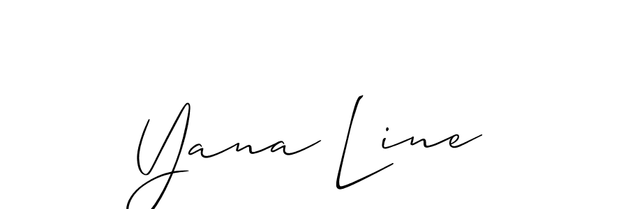The best way (Allison_Script) to make a short signature is to pick only two or three words in your name. The name Yana Line include a total of six letters. For converting this name. Yana Line signature style 2 images and pictures png