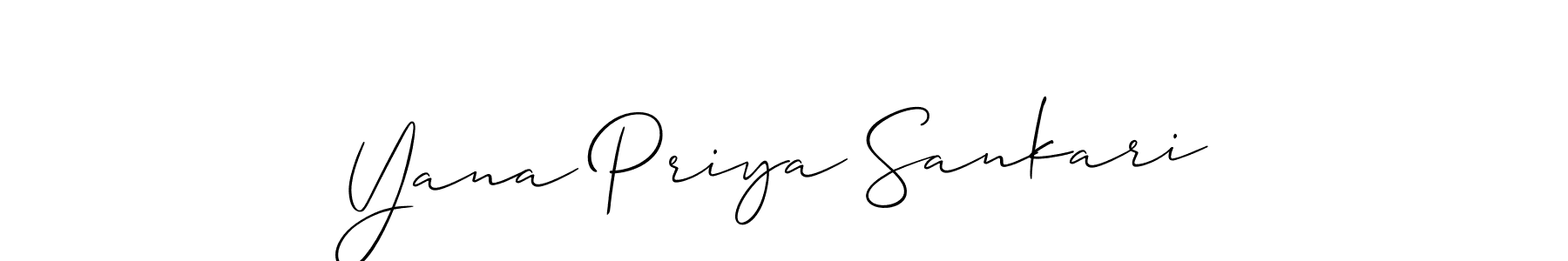 This is the best signature style for the Yana Priya Sankari name. Also you like these signature font (Allison_Script). Mix name signature. Yana Priya Sankari signature style 2 images and pictures png