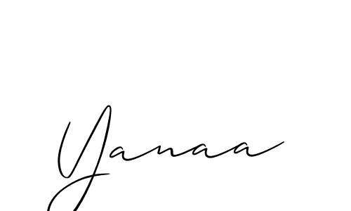 How to make Yanaa signature? Allison_Script is a professional autograph style. Create handwritten signature for Yanaa name. Yanaa signature style 2 images and pictures png