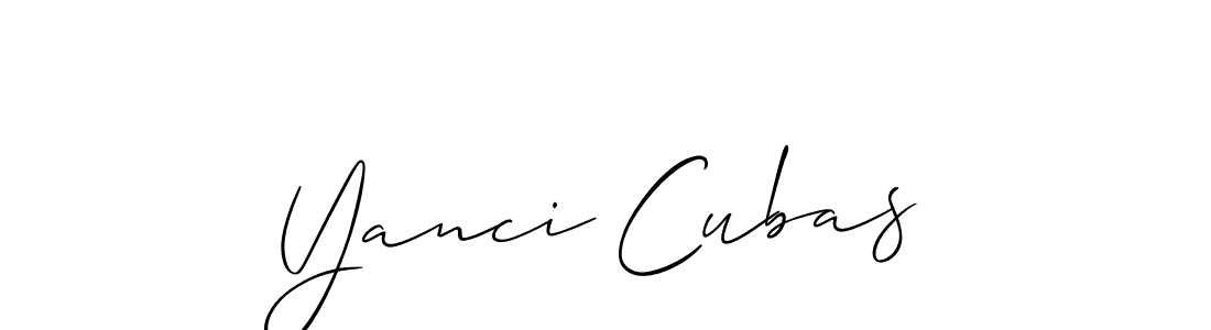 Create a beautiful signature design for name Yanci Cubas. With this signature (Allison_Script) fonts, you can make a handwritten signature for free. Yanci Cubas signature style 2 images and pictures png