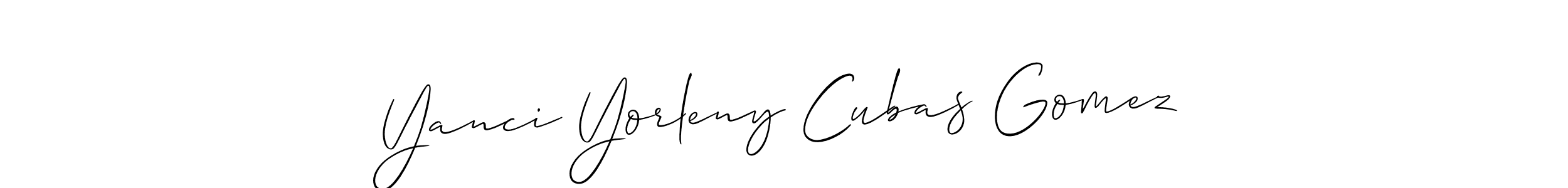 How to make Yanci Yorleny Cubas Gomez signature? Allison_Script is a professional autograph style. Create handwritten signature for Yanci Yorleny Cubas Gomez name. Yanci Yorleny Cubas Gomez signature style 2 images and pictures png