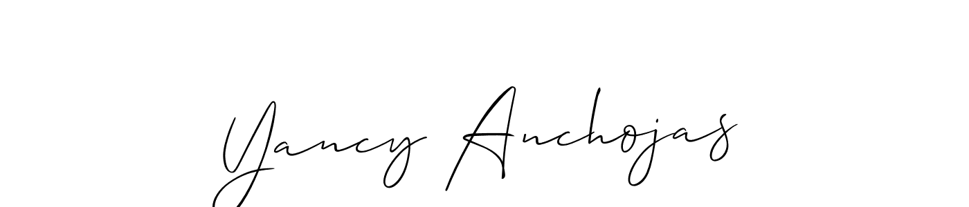 It looks lik you need a new signature style for name Yancy Anchojas. Design unique handwritten (Allison_Script) signature with our free signature maker in just a few clicks. Yancy Anchojas signature style 2 images and pictures png