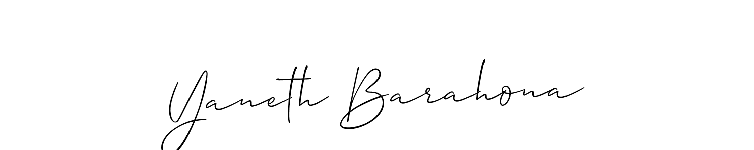 Allison_Script is a professional signature style that is perfect for those who want to add a touch of class to their signature. It is also a great choice for those who want to make their signature more unique. Get Yaneth Barahona name to fancy signature for free. Yaneth Barahona signature style 2 images and pictures png