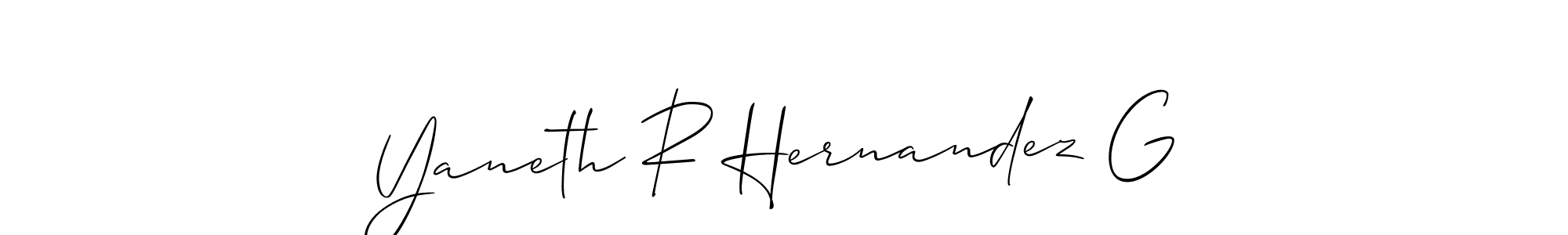 It looks lik you need a new signature style for name Yaneth R Hernandez G. Design unique handwritten (Allison_Script) signature with our free signature maker in just a few clicks. Yaneth R Hernandez G signature style 2 images and pictures png