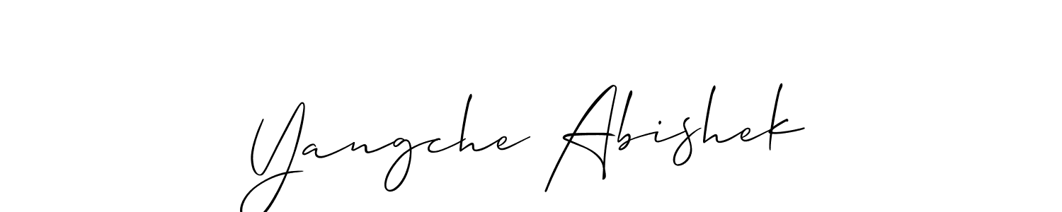 Make a beautiful signature design for name Yangche Abishek. With this signature (Allison_Script) style, you can create a handwritten signature for free. Yangche Abishek signature style 2 images and pictures png