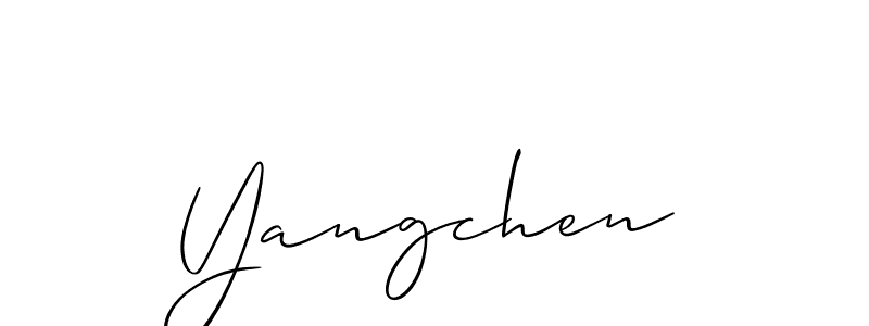 Also we have Yangchen name is the best signature style. Create professional handwritten signature collection using Allison_Script autograph style. Yangchen signature style 2 images and pictures png