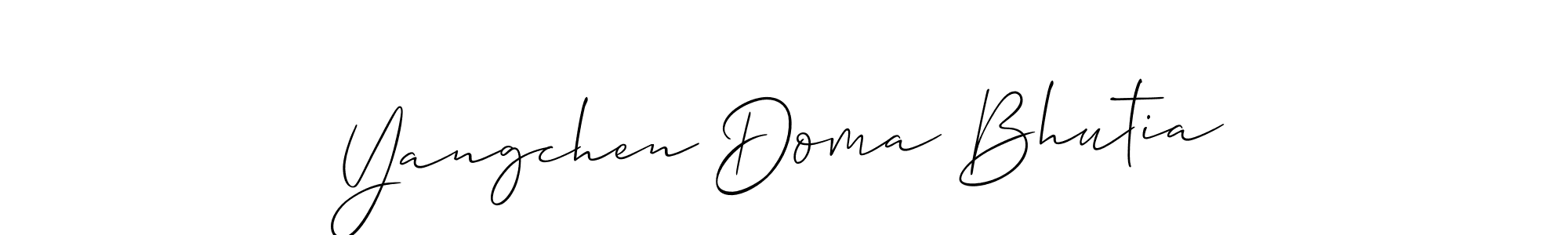 How to Draw Yangchen Doma Bhutia signature style? Allison_Script is a latest design signature styles for name Yangchen Doma Bhutia. Yangchen Doma Bhutia signature style 2 images and pictures png