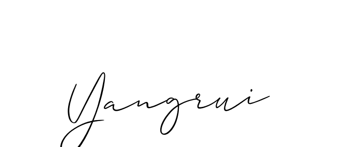 How to make Yangrui name signature. Use Allison_Script style for creating short signs online. This is the latest handwritten sign. Yangrui signature style 2 images and pictures png