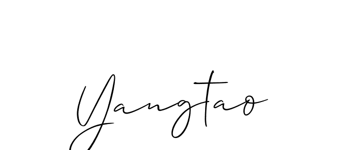 Use a signature maker to create a handwritten signature online. With this signature software, you can design (Allison_Script) your own signature for name Yangtao. Yangtao signature style 2 images and pictures png