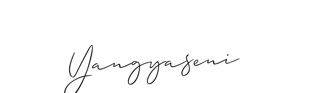 How to make Yangyaseni name signature. Use Allison_Script style for creating short signs online. This is the latest handwritten sign. Yangyaseni signature style 2 images and pictures png