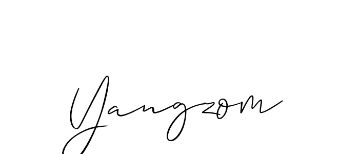 if you are searching for the best signature style for your name Yangzom. so please give up your signature search. here we have designed multiple signature styles  using Allison_Script. Yangzom signature style 2 images and pictures png