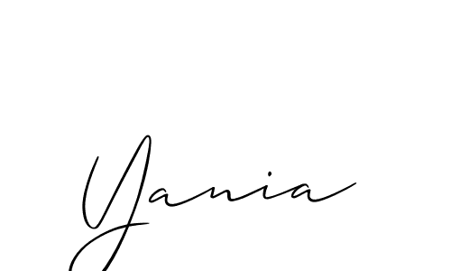Make a short Yania signature style. Manage your documents anywhere anytime using Allison_Script. Create and add eSignatures, submit forms, share and send files easily. Yania signature style 2 images and pictures png