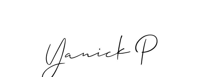 Use a signature maker to create a handwritten signature online. With this signature software, you can design (Allison_Script) your own signature for name Yanick P. Yanick P signature style 2 images and pictures png