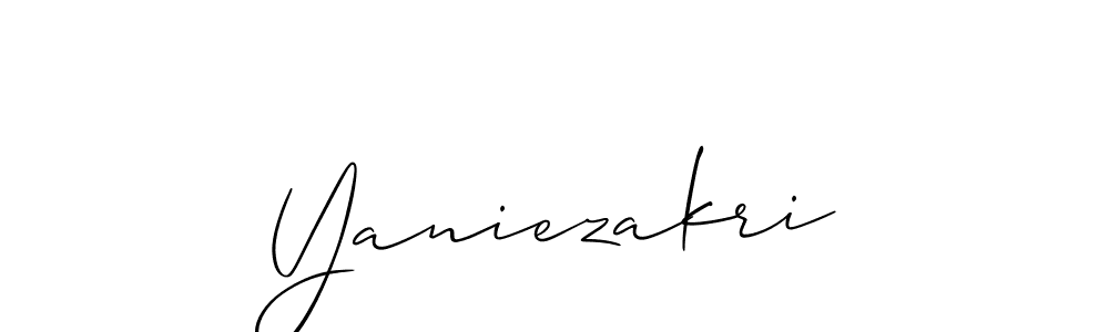 Allison_Script is a professional signature style that is perfect for those who want to add a touch of class to their signature. It is also a great choice for those who want to make their signature more unique. Get Yaniezakri name to fancy signature for free. Yaniezakri signature style 2 images and pictures png