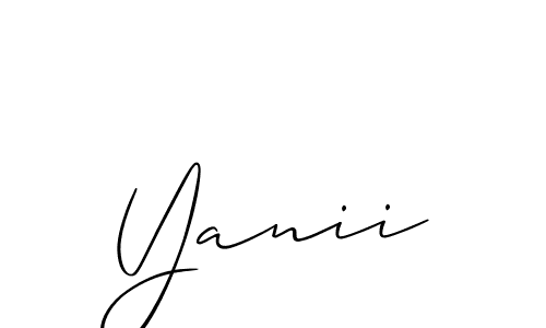 It looks lik you need a new signature style for name Yanii. Design unique handwritten (Allison_Script) signature with our free signature maker in just a few clicks. Yanii signature style 2 images and pictures png