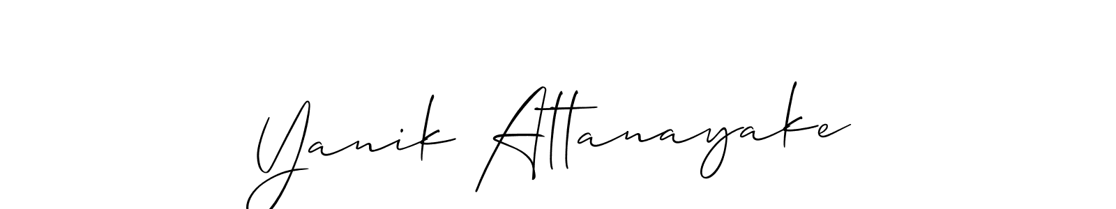 Allison_Script is a professional signature style that is perfect for those who want to add a touch of class to their signature. It is also a great choice for those who want to make their signature more unique. Get Yanik Attanayake name to fancy signature for free. Yanik Attanayake signature style 2 images and pictures png