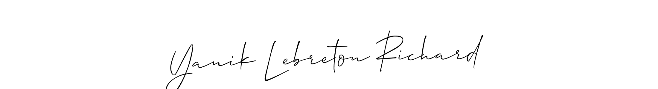 Make a beautiful signature design for name Yanik Lebreton Richard. With this signature (Allison_Script) style, you can create a handwritten signature for free. Yanik Lebreton Richard signature style 2 images and pictures png